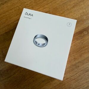 Oura Ring Gen 4, Brushed Silver, Size 7